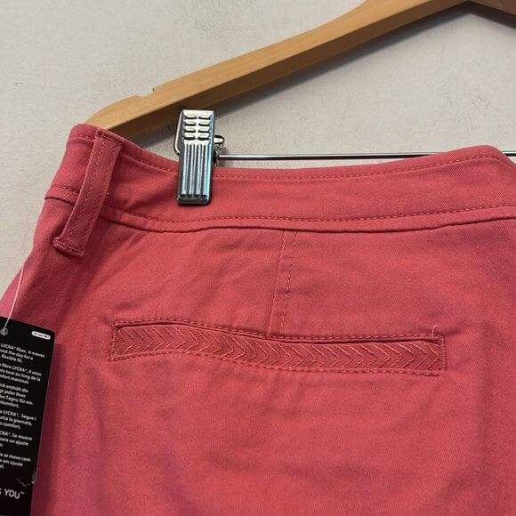 Market & Spruce dark pink Madison Mid rise stretch chino shorts Size 14 New - Picture 5 of 9